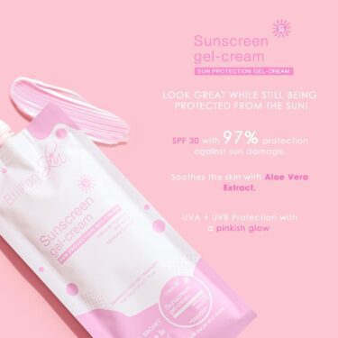 Benefits of using Brilliant Skin Essentials Sunscreen Gel-Cream, sun protection gel cream Pinkish glow with spf30 (50g) | Filipino Beauty Products NZ