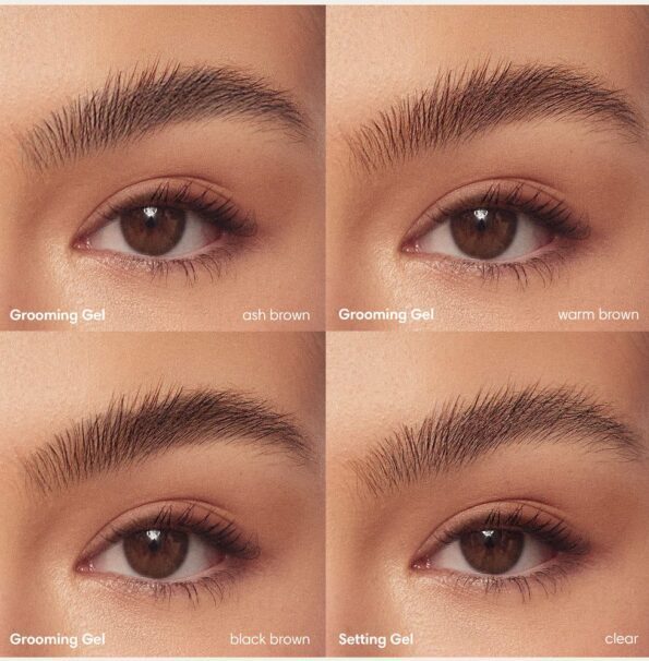 Image shows the different result of different shades of Sunnies Face Lifebrow Grooming Gel with 3 shades, Ash Brown, Black Brown & Warm Brown | Filipino Beauty Products NZ, Korean Beauty Products NZ