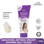 Luxe Organix Niacinamide + Bakuchiol Retinol Shower Salt Scrub