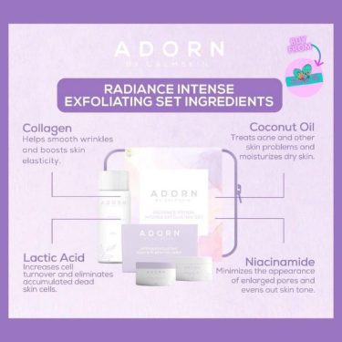 Ingredients ADORN Radiance Potion Intense Exfoliating Set | Filipino Beauty Products NZ, Shop Filipino Beauty Brands NZ, Filipino Skin Care Shop Nz