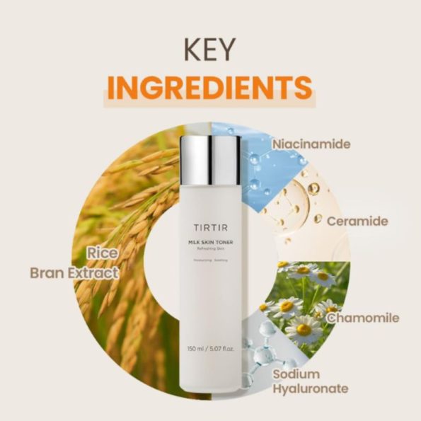 Ingredients TIRTIR Milk Skin Toner Light 150ml | Korean Beauty Products NZ