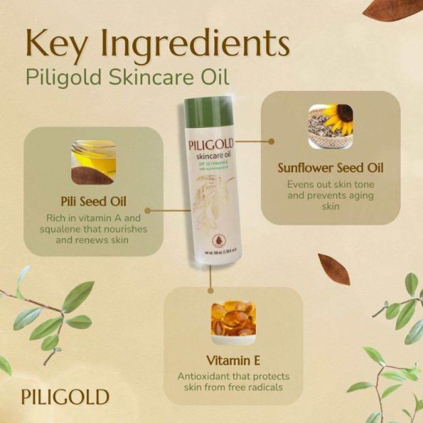 Mixtrue Beauty PILIGOLD Skincare Oil SPF15-Ingredients | Filipino Beauty Products NZ, Shop Filipino Beauty Brands NZ, Filipino Skin Care Shop Nz