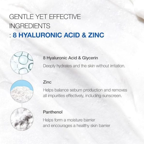 Ingredients ANUA 8 Hyaluronic Acid Hydrating Gentle Foaming Cleanser | Korean Beauty Products NZ