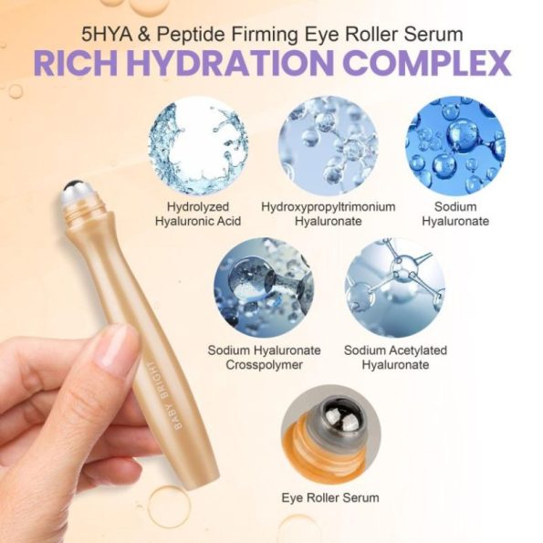 Ingredients-Baby Bright 5HYA & PEPTIDE FIRMING Eye Roller Serum | Thai Beauty Products NZ