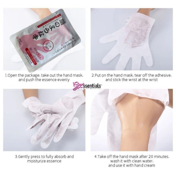 Steps in using Japan Butterfly Silky Exfoliating Hand Mask | Japanese Beauty Products NZ