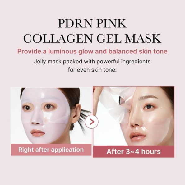 Before & after result of medicube PDRN Pink Collagen Gel Mask | Korean Beauty Products NZ