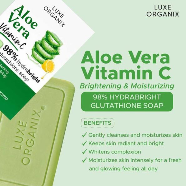 Benefits-Luxe Organix Aloe Vera Vitamin C and Glutathione Soap | Filipino Beauty Products NZ, Shop Filipino Beauty Brands NZ, Filipino Skin Care Shop Nz