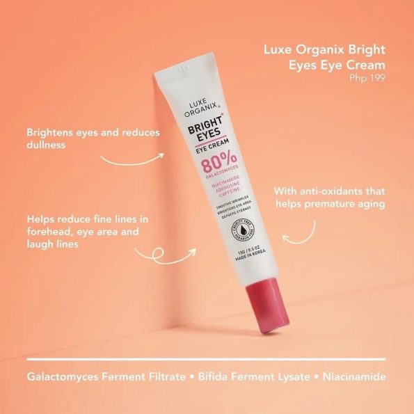 Benefits-Luxe Organix Bright Eyes Eye Cream | Filipino Beauty Products NZ, Shop Filipino Beauty Brands NZ, Filipino Skin Care Shop Nz