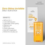 Luxe Organix Zero Shine Invisible Sunscreen Daily Sun Stick-Cloud Matte 17g