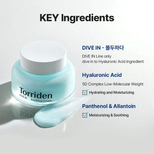 Ingredients-Torriden Dive-In Low Molecular Hyaluronic Acid Soothing Cream | Korean Beauty Products NZ