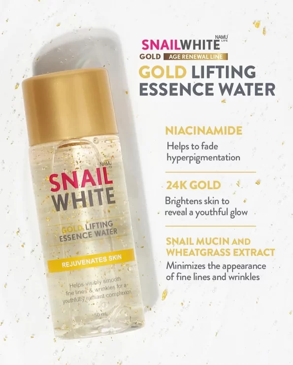 Ingredients & benefits of Namu Life SNAILWHITE Gold Lifting Essence Water | Filipino Skin Care Shop Nz