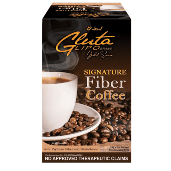 Glutalipo 12-in-1 Gold series Signature Fiber Coffee 25gx10sachets | Filipino Beauty Products NZ