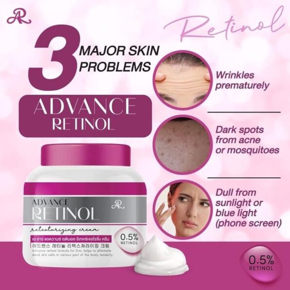 3 major problems where we can apply AR Advance Retinol, retexturizing cream | Thai Beauty Products NZ