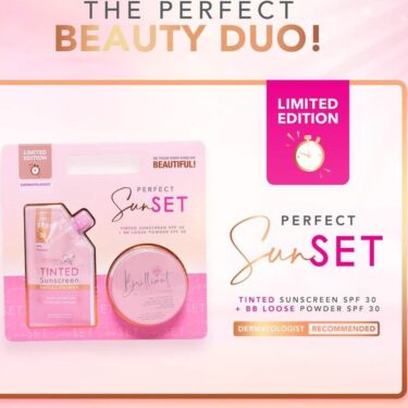 The perfect beauty duo! Brilliant Skin Essentials The Perfect Sunset (Tinted Sunscreen SPF30 + BB Loose Powder SPF30) - Limited Edition | Filipino Beauty Products NZ