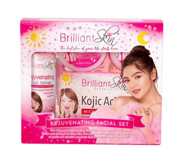 Brilliant Skin Essentials New Advanced Rejuvenating Set includes Kojic Acid Soap, Rejuvenating Facial Toner, Rejuvenating Facial Cream and Sunblock Gel-Cream | Filipino Beauty Products NZ