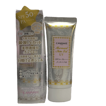 CANMAKE Tokyo Mermaid Skin Gel Sunscreen Colorless Type 01, with spf50 PA+++ for face & body | Japanese Beauty Products NZ