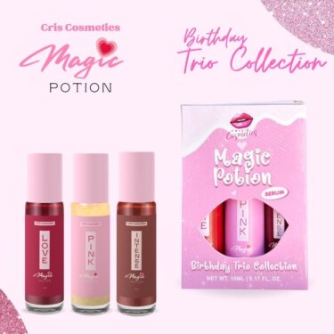 Cris Cosmetics Magic Potion Serum-Birthday Trio Collection, comes in 3 shades, Love, Pink, & Intense, 10ml | Filipino Beauty Products NZ