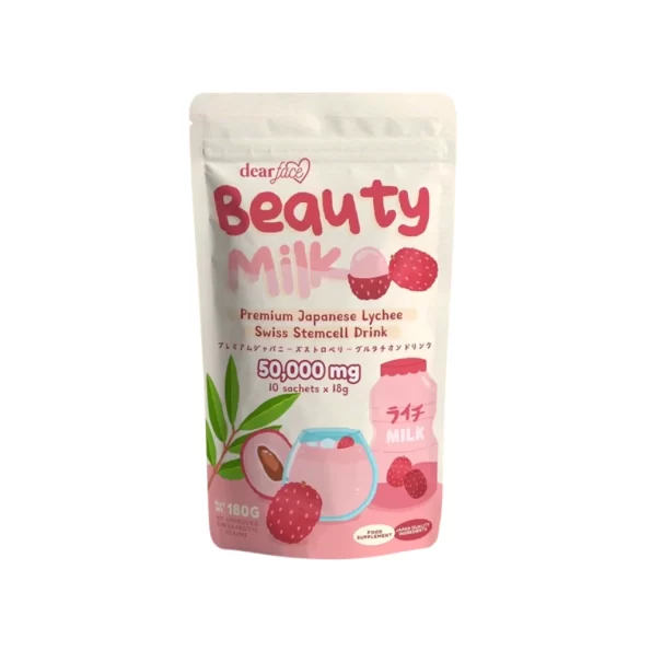 Dear Face Beauty Milk Premium Japanese Lychee Swiss Stemcell Drink 10 sachets | Filipino Beauty Products NZ