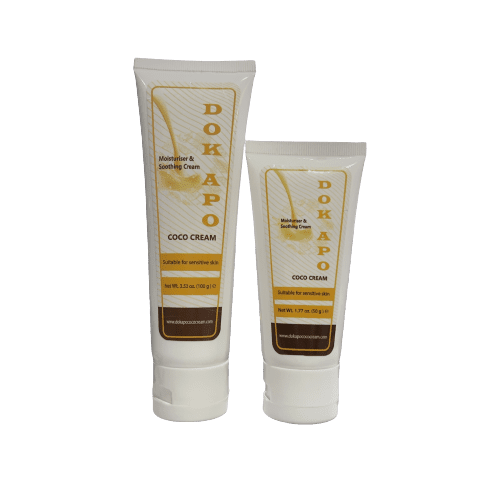 Dok Apo Coco Cream Moisturiser and Soothing Cream, suitable for sensitive skin, available in 100g & 50g | Filipino Beauty Products NZ