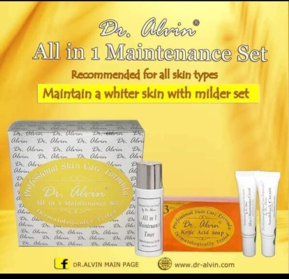 Dr. Alvin All in1 Maintenance Set, recommended for all skin types, maintain a whiter skin | Filipino Beauty Products NZ