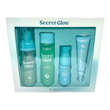 Her Skin Secret Glow 4 in 1 Skincare Set includes foaming cleanser, toner, gel hydrator, tone up cream | Filipino Beauty Products NZ