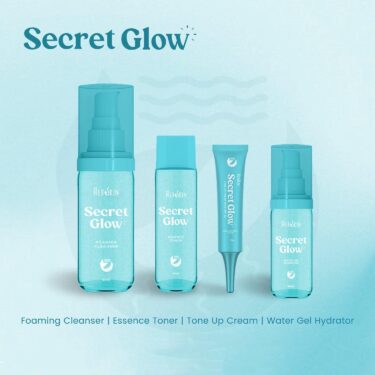 Her Skin Secret Glow 4 in 1 Skincare Set includes foaming cleanser, toner, gel hydrator, tone up cream | Filipino Beauty Products NZ