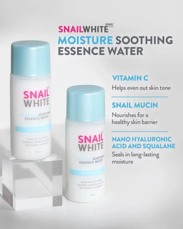 Ingredients & its benefits of Namu Life SNAILWHITE Moisture Soothing Essence Water available in 50ml | Filipino Skin Care Shop Nz