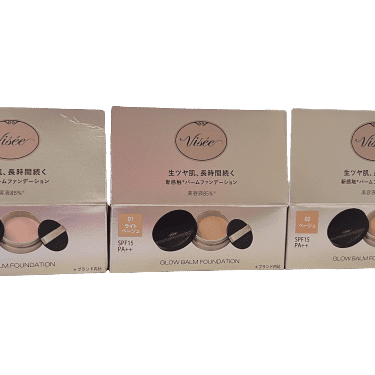 Kose Visee Glow Balm Foundation with three variation Beige 02, Light Beige 01 & Pink Beige 00 | Japanese Beauty Products NZ