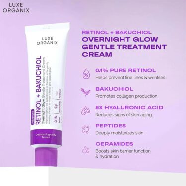 Luxe Organix Advanced Retinol + Bakuchiol Overnight Glow Gentle Treatment Cream benefits | Filipino Skin Care Shop Nz
