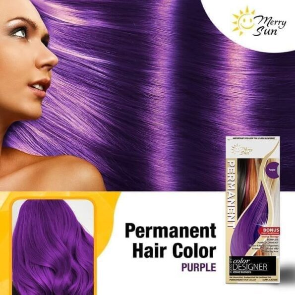 Girl showing the result of Merry Sun Permanent Hair Color Purple | Filipino Beauty Products NZ