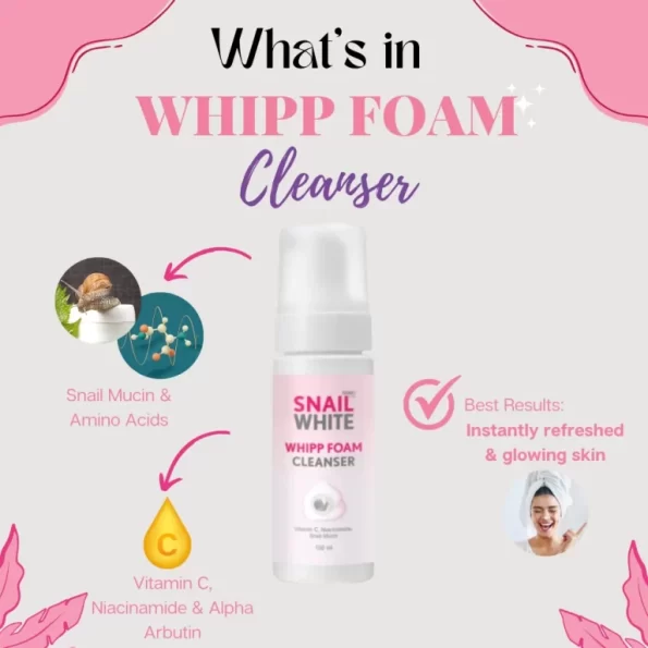 Namu Life SNAILWHITE Whipp Foam Cleanser with Vit C, Niacinamide, Snail Mucin 150ml | Filipino Skin Care Shop Nz