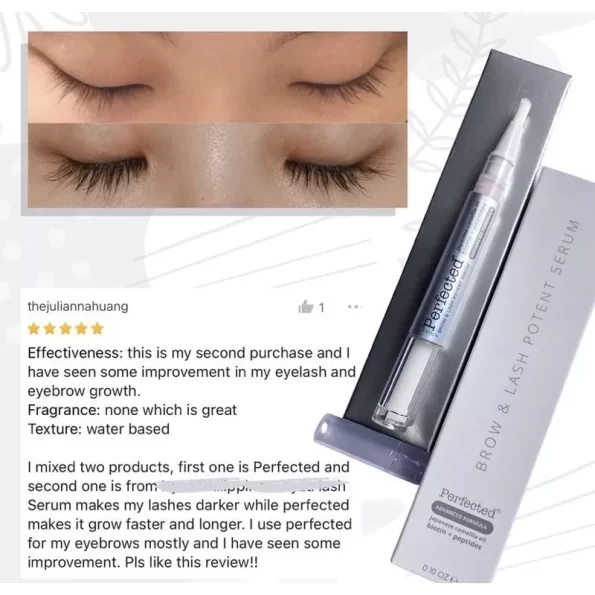 Customer's review for the product Perfected Brow & Lash Potent Serum with japanese camellia oil, biotin+peptides available in 0.10 oz | Filipino Skin Care Shop Nz