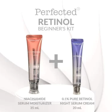 Perfected Retinol Beginner's Kit, includes Niacinamide serum moiturizer & Pure Retiol Night Serum Cream | Filipino Skin Care Shop Nz