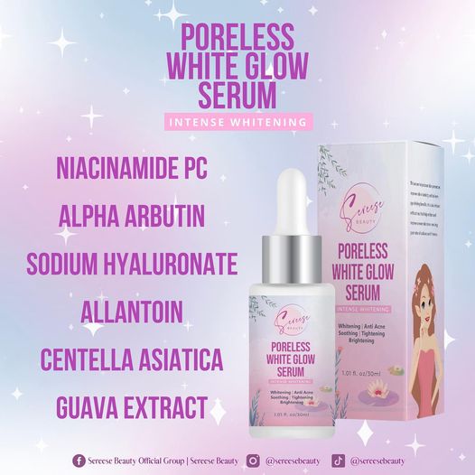 Sereese Beauty Poreless White Glow Serum Intense whitening Ingredients | Filipino Skin Care Shop Nz