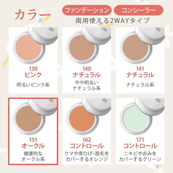 The different shades of Naturactor Foundation and Spots Cover | Japanese Beauty Products NZ