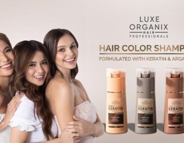 Image shows 3 ladies flexing their hair as they use Luxe Organix Permanent Hair Color Shampoo | Filipino Beauty Products NZ