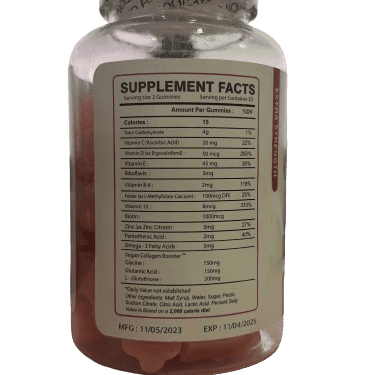 Image shows the supplemental facts of Nature Glow Glutathione Collagen Glow Anti aging Formula, skin whitening & brightening | Filipino Beauty Products NZ