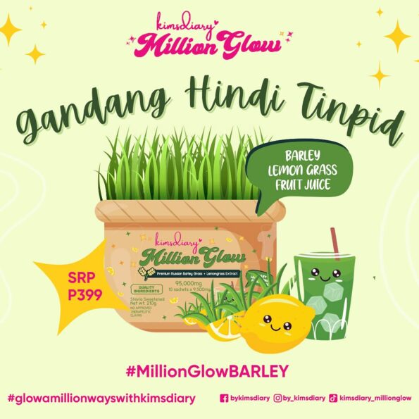 Kimsdiary Million Glow with Premium Russian Barley +Lemongrass Extract 10 sachets inside | Filipino Beauty Products NZ