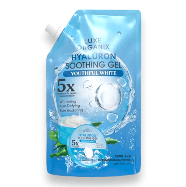 Luxe Organix Hyaluron Soothing Gel youthful white with 5x hyaluronic acid+niacinamide for whitening, age defying & skin restoring | Shop Filipino Beauty Brands NZ