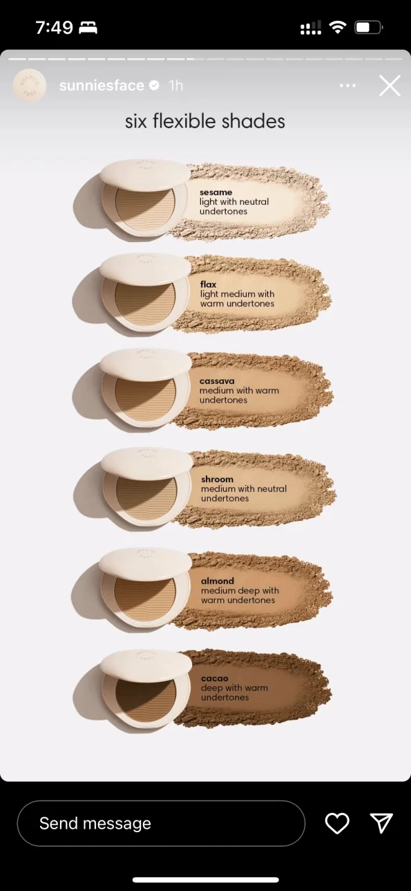 Sunnies Face Skin So Good The Powder with 6 shades Almond, Cacao, Cassava, Flax, Sesame & Shroom | Filipino Beauty Products NZ, Korean Beauty Products NZ