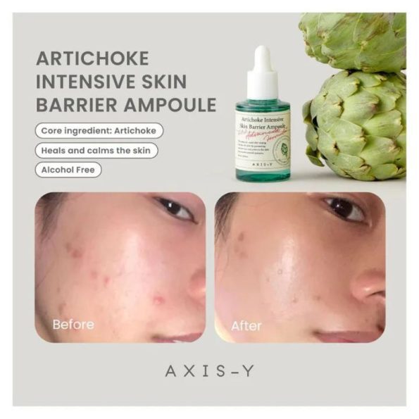 AXIS-Y Artichoke Intensive Skin barrier Ampoule Before & After result | Korean Beauty Products NZ