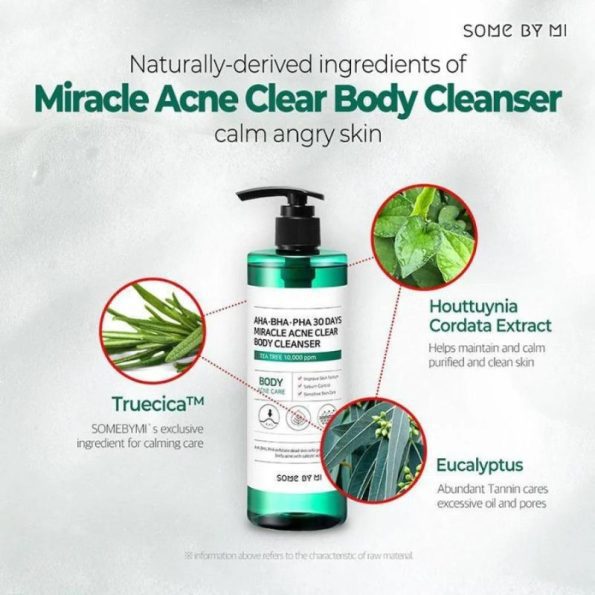 Ingredients SOME BY MI Miracle Acne Clear Body Cleanser 400g | Korean Beauty Products NZ