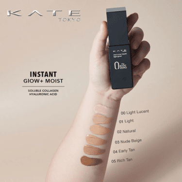 Shades of Kanebo Kate Tokyo The Base Zero Real Cover Liquid Light Glow Foundation | Japanese Beauty Products NZ