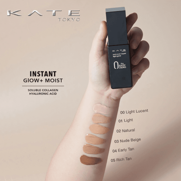 Shades of Kanebo Kate Tokyo The Base Zero Real Cover Liquid Light Glow Foundation | Japanese Beauty Products NZ