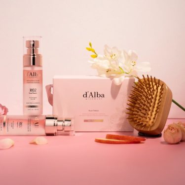 d’Alba Professional Repairing Hair Perfume Serum Duo + Wooden Brush | Korean Beauty Products NZ