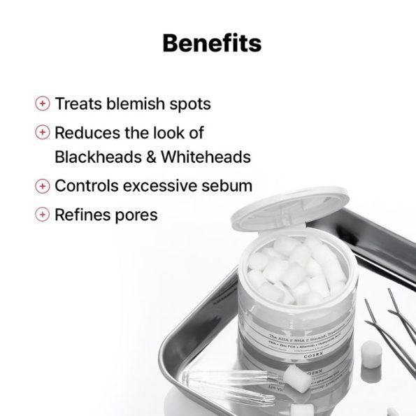 Benefits-COSRX The AHA 2 BHA 2 Blemish Treatment Serum with 30 Cotton Balls | Korean Beauty Products NZ