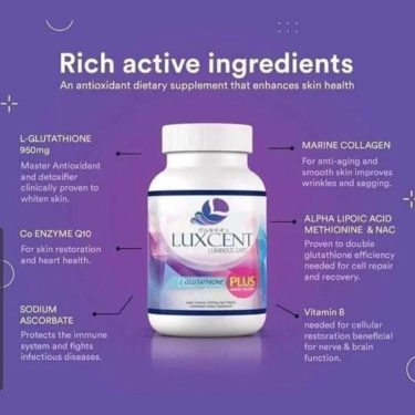 Ingredients Luxcent L- Glutathione High Potency Luminous Capsules | Japanese Beauty Products NZ