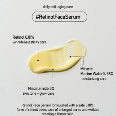 Ingredients-heimish Marine Care Retinol For Face Serum with retinol, niacinamide & miracle marine water | Korean Beauty Products NZ