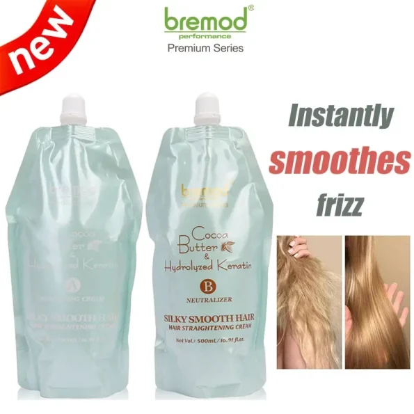 Bremod Premium Series Cocoa Butter & Hydrolyzed Keratin Hair Straightening Cream for Frizzy Hair-A for Rebonding & B as Neutralizer for silky smooth hair 500ml | Filipino Beauty Products NZ, Shop Filipino Beauty Brands NZ, Filipino Skin Care Shop Nz