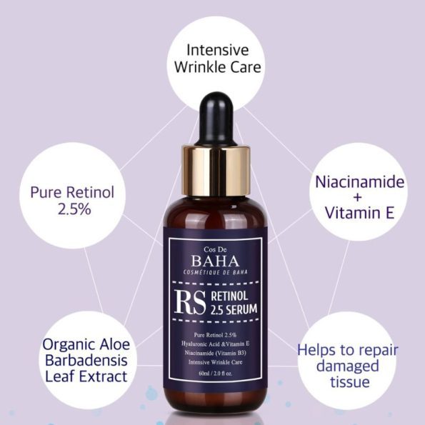 Ingredients-Cos De BAHA Retinol 2.5 Serum | Korean Beauty Products NZ